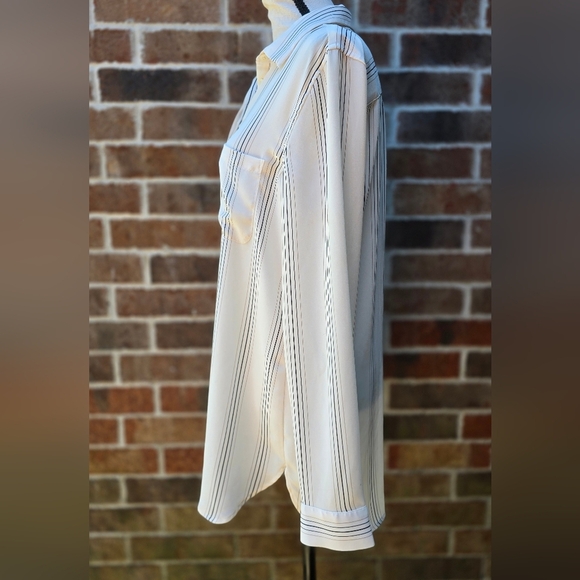 Loft Striped Button-Up Blouse - Picture 2 of 6